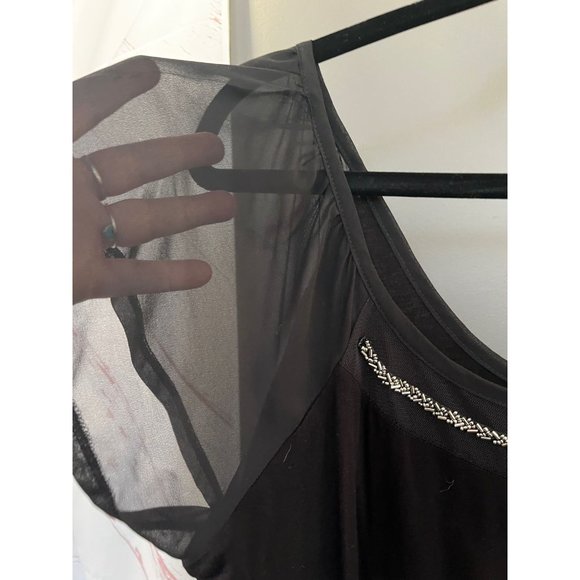 Torrid size 0 black lace mesh blouse top - Picture 3 of 4